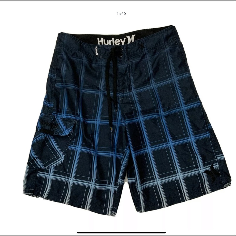Hurley Phantom Board Shorts Blue Black Sz 31